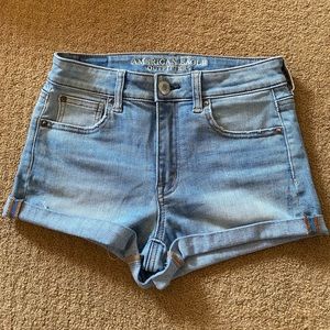 American Eagle High Rise Shortie Denim Size 4 Light blue